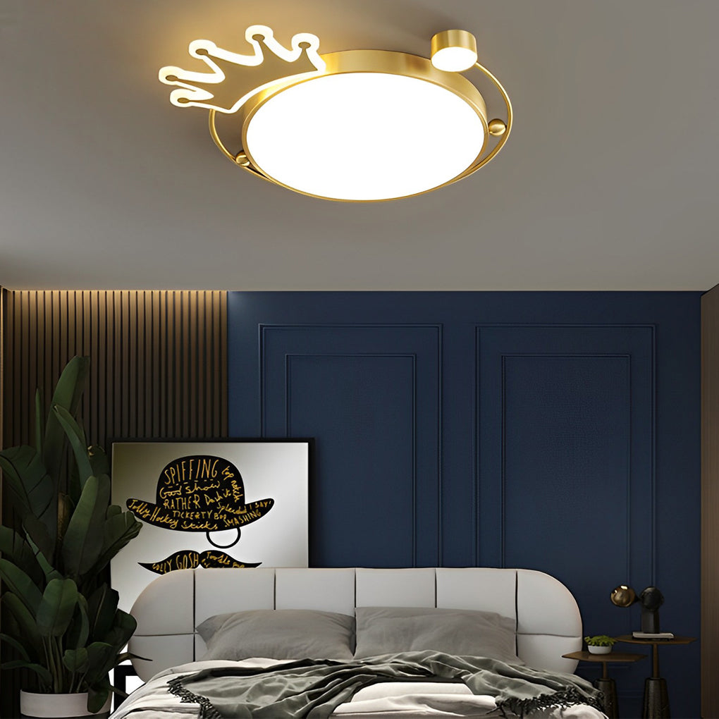 Crown 3-Step Dimming Copper Modern Ceiling Light