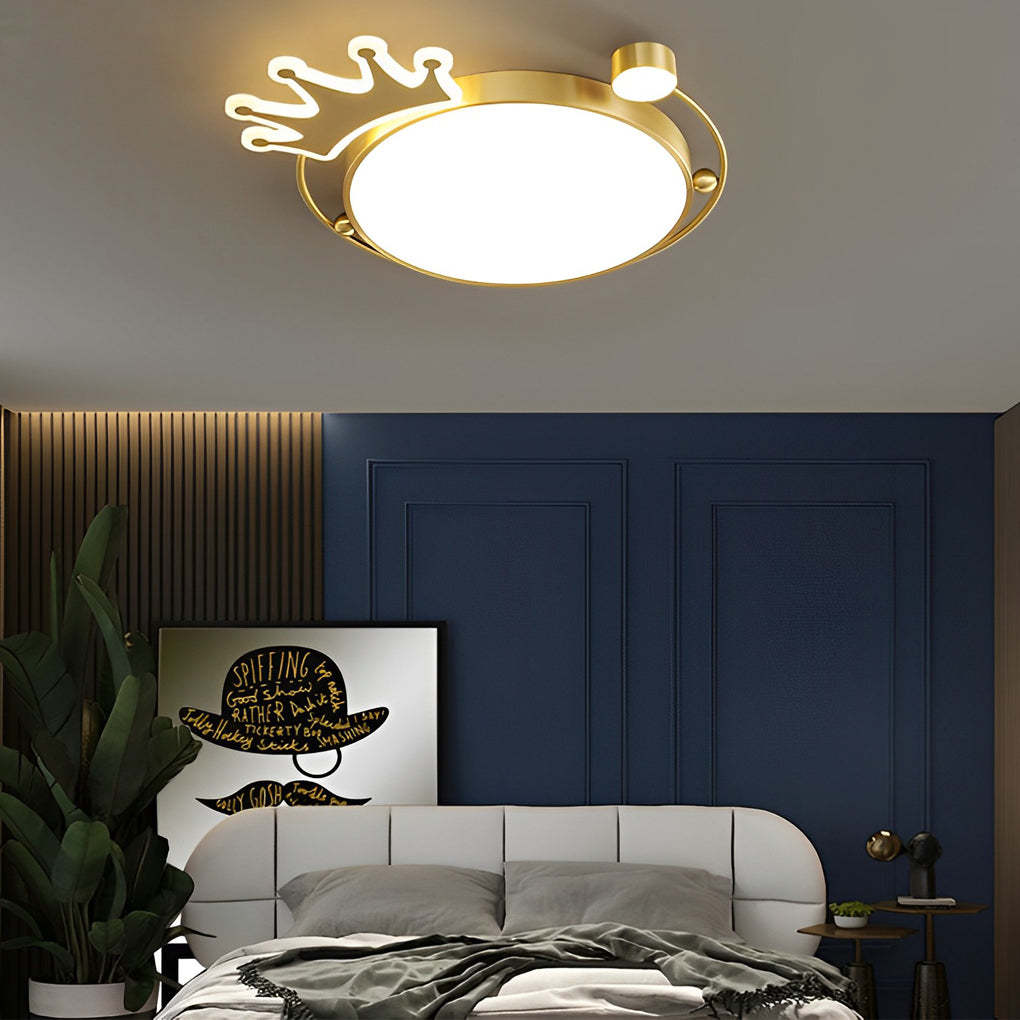 Crown 3-Step Dimming Copper Modern Ceiling Light