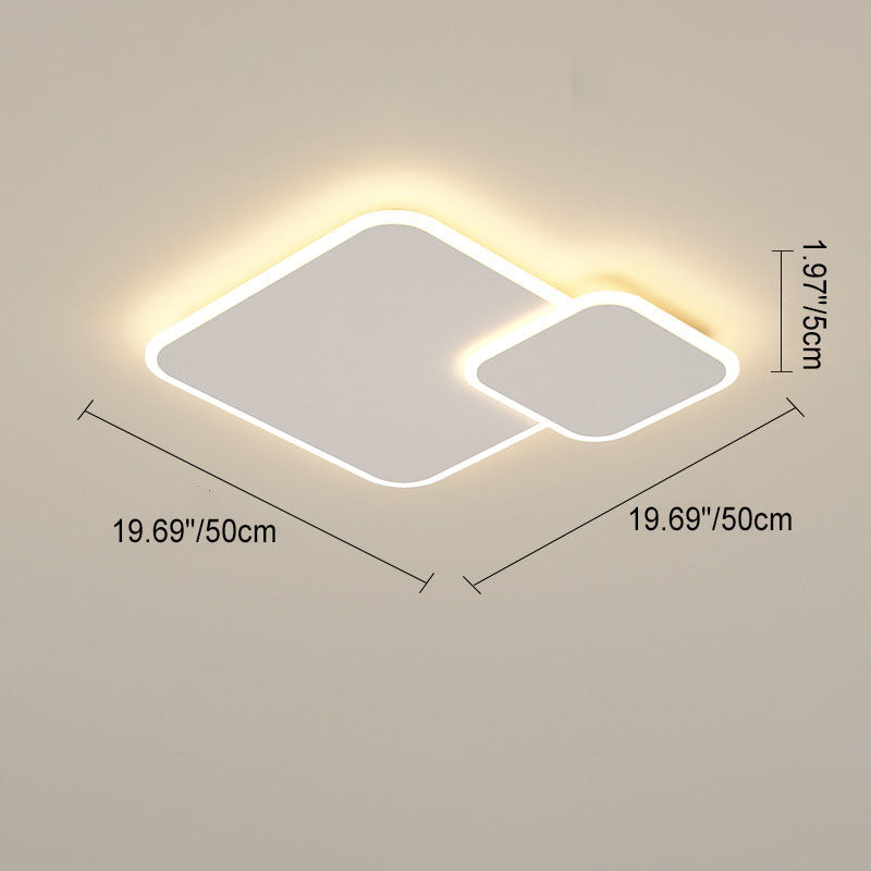 Minimalist Square Geometric LED Flush Mount Light