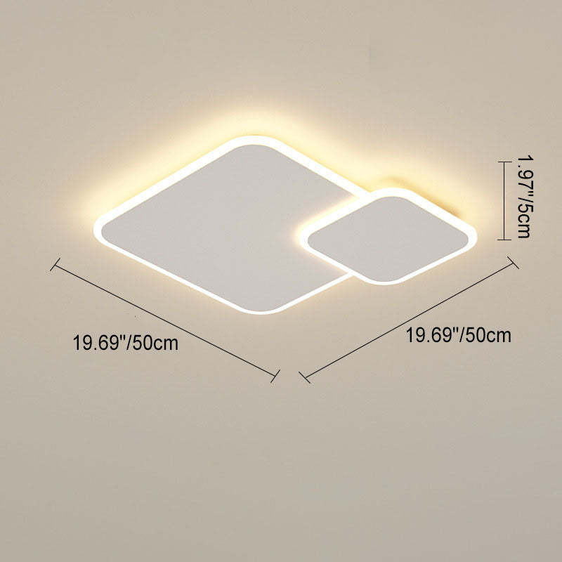 Minimalist Square Geometric LED Flush Mount Light