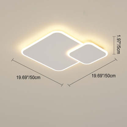 Minimalist Square Geometric LED Flush Mount Light
