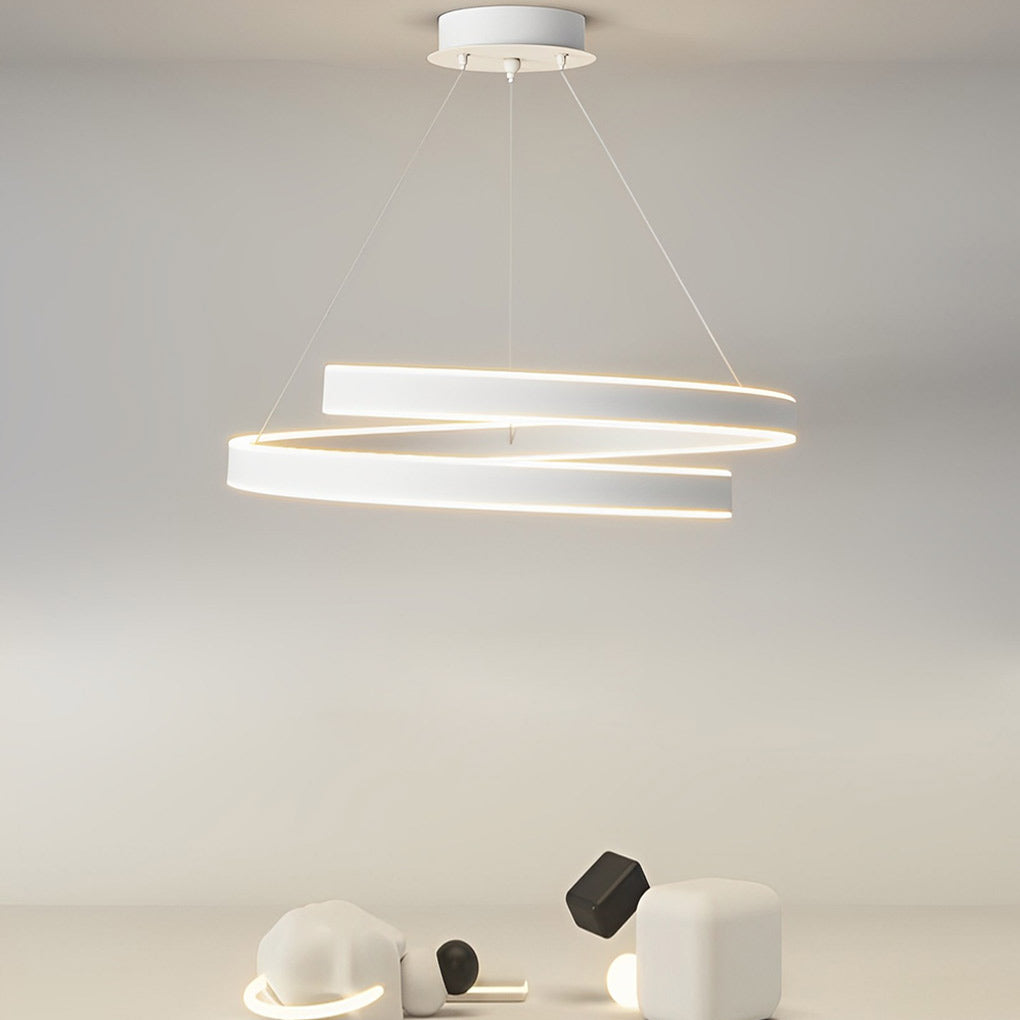 Rotating Ring Dimmable LED White Nordic Chandelier