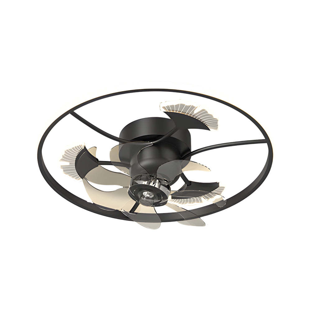 Round Ginkgo Leaf 3-Step Dimming Modern Ceiling Fan