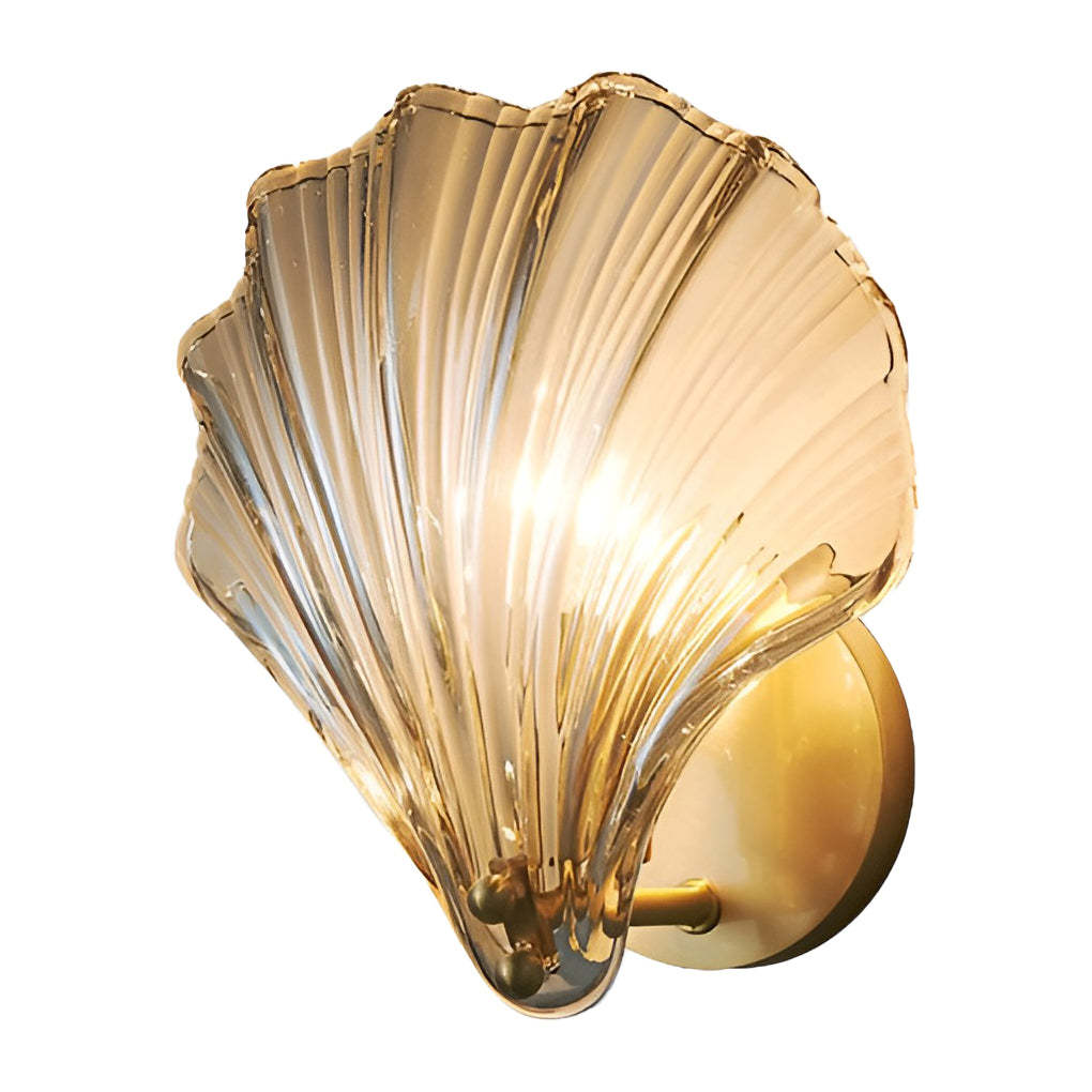 Creative Fan Shaped Glass Three Step Dimming Light LED Nordic Wall Sconce Lighting-Lighom