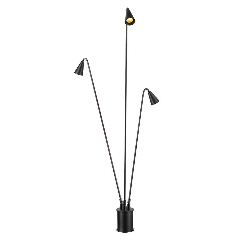 Classic Industrial Black Multi-Head LED Floor Lamp-Lighom