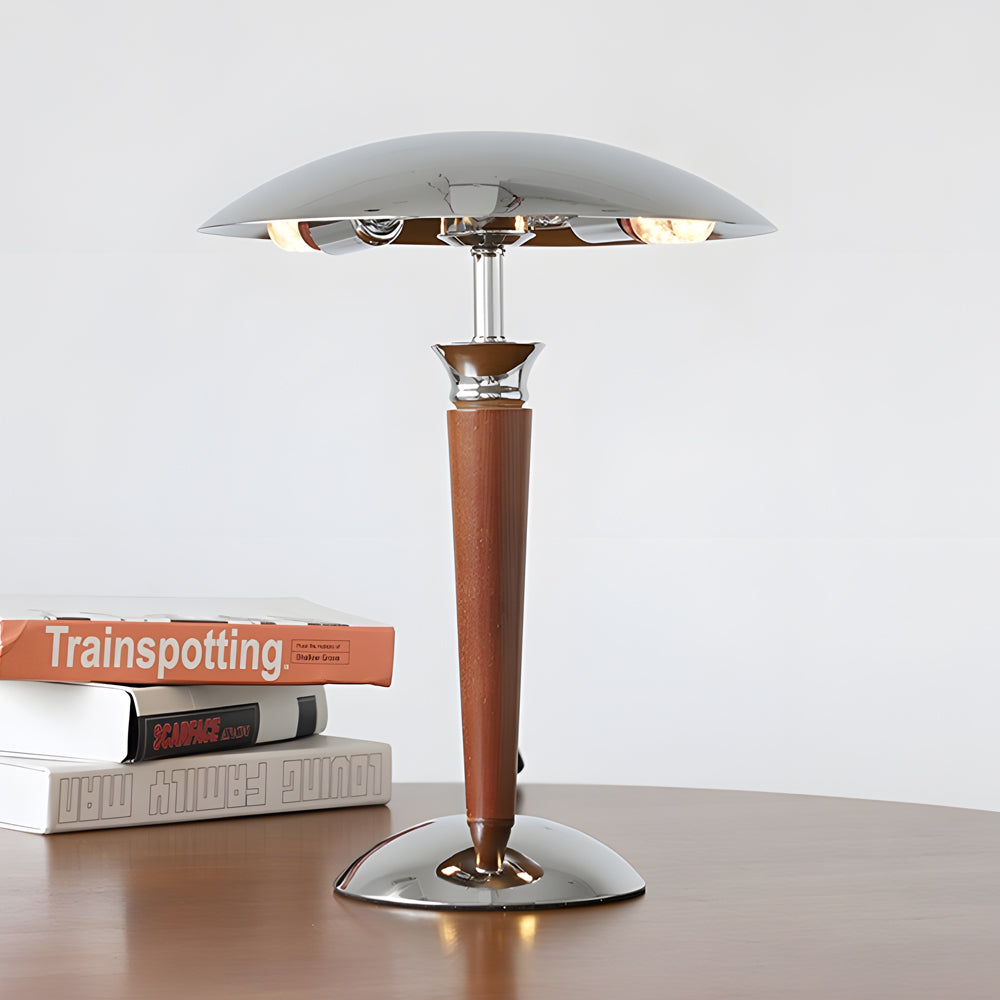 Chrome Mushroom Umbrella Table Lamp 3 Step LED Lights-Lighom