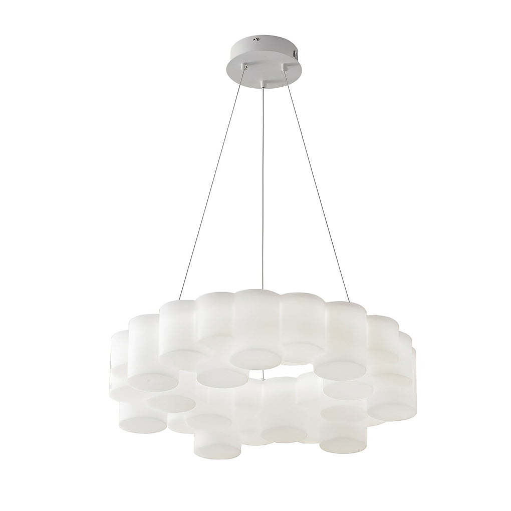 Ring Honeycomb 3-Step Dimming LED White Nordic Chandelier