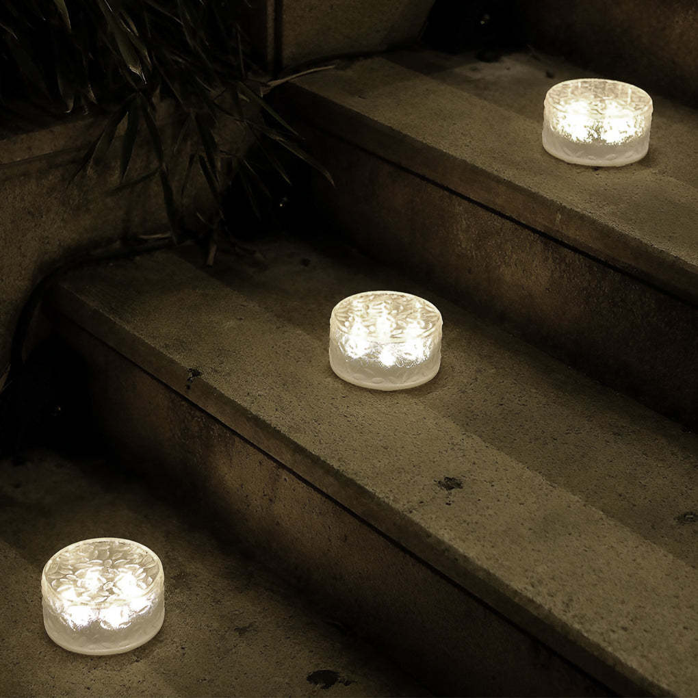 4 Pcs Integrated LED Round Ice Bricks Lights Steps Lighting for Christmas Ambience-Lighom