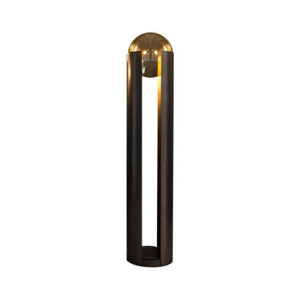 9.8" Amber Glass Ball Black Softwing Lamp