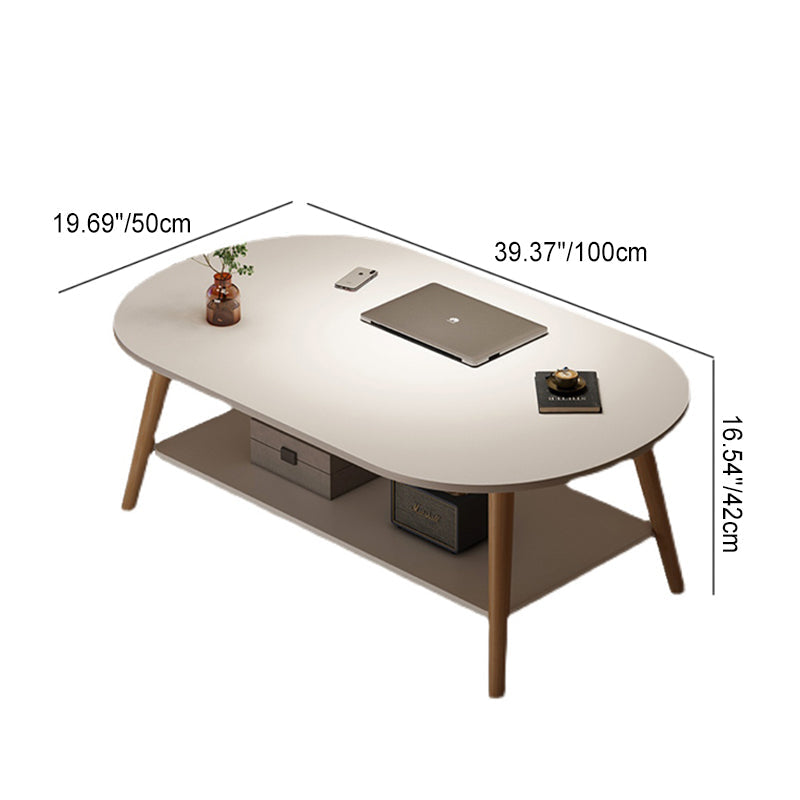 Minimalist Solid Wood 2-Tier End Table