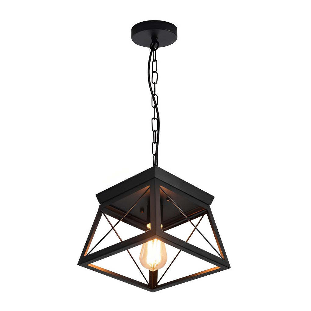 Geometric Iron Adjustable Retro Industrial Chandelier