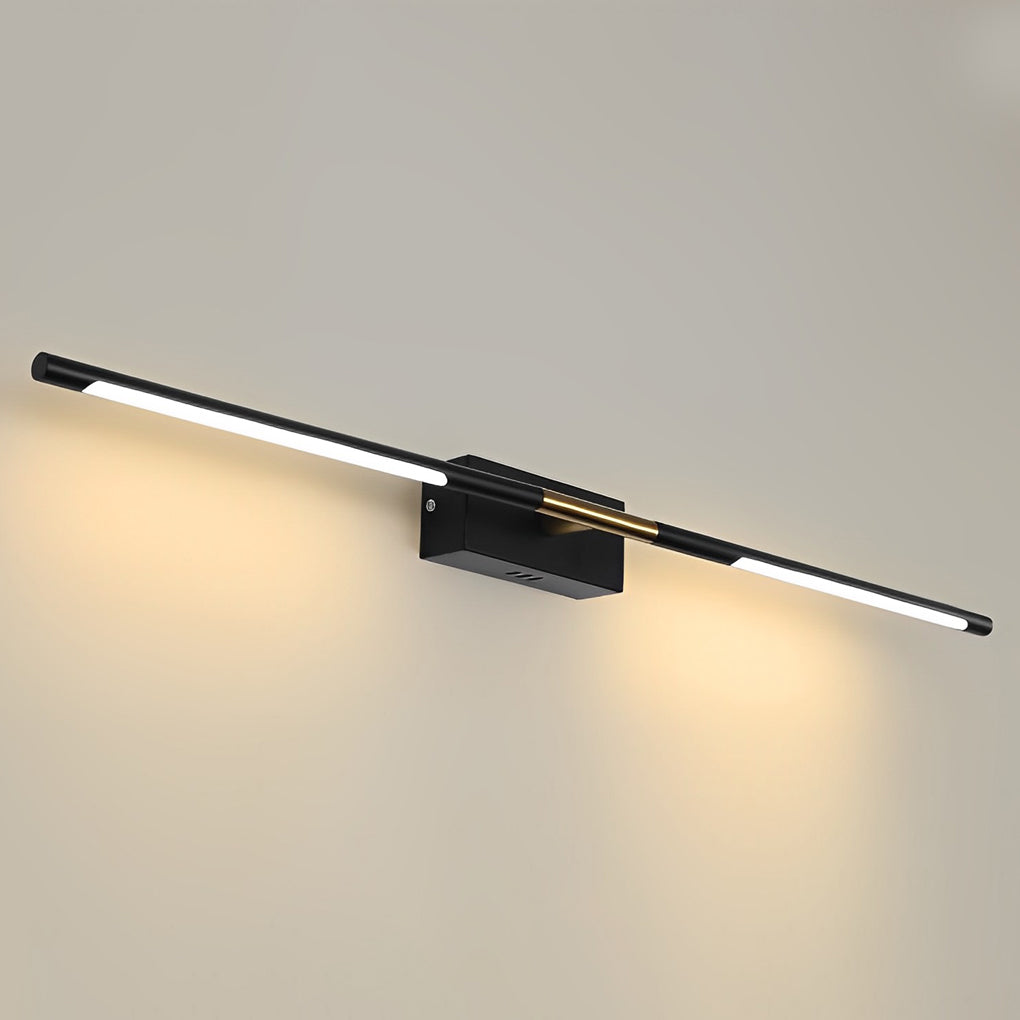 23.6''/39.4'' Black and Gold Linear LED Bathroom Vanity Light Bar-Lighom