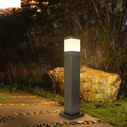 Minimalist Square LED Outdoor Light Modern Lawn Lamp for Elegant Home Exterior-Lighom