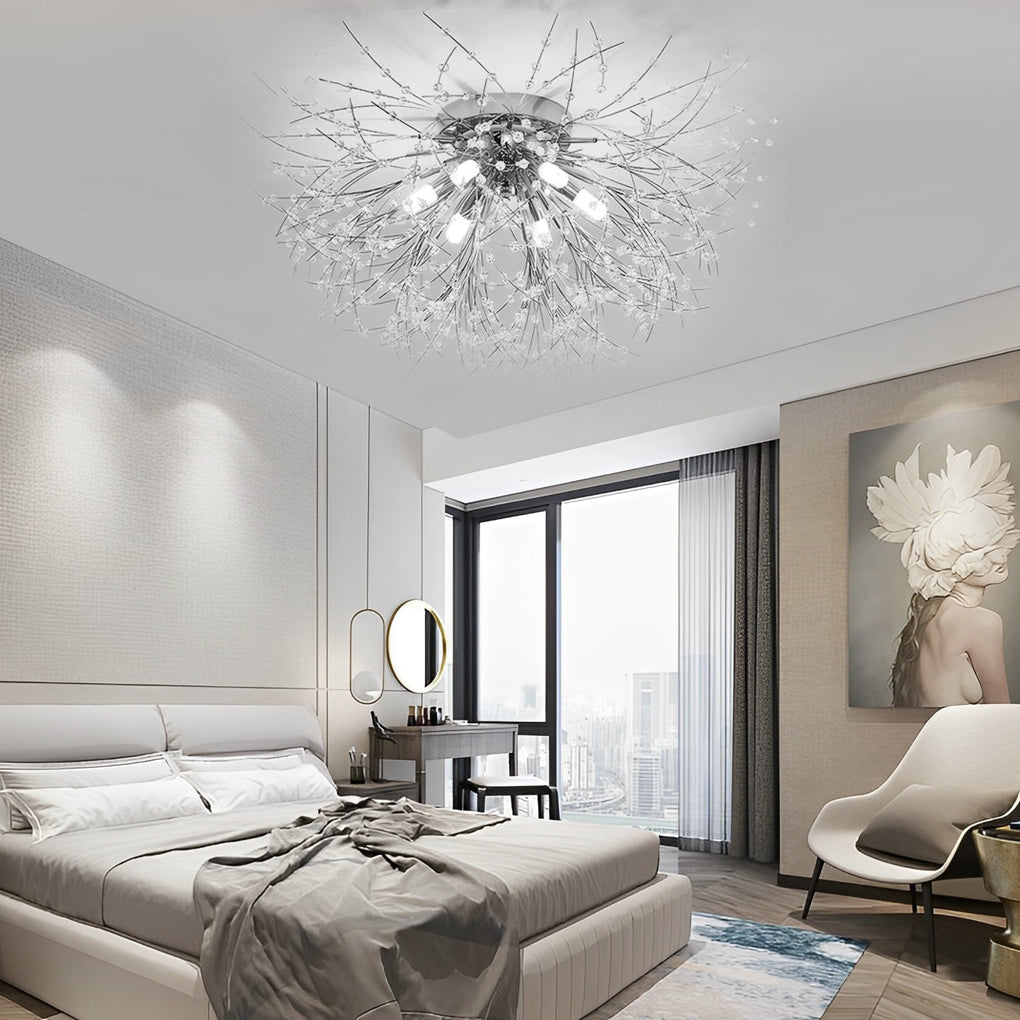 Classic Metal Crystal LED Traditional Flush Mount Lighting Ceiling Lights-Lighom