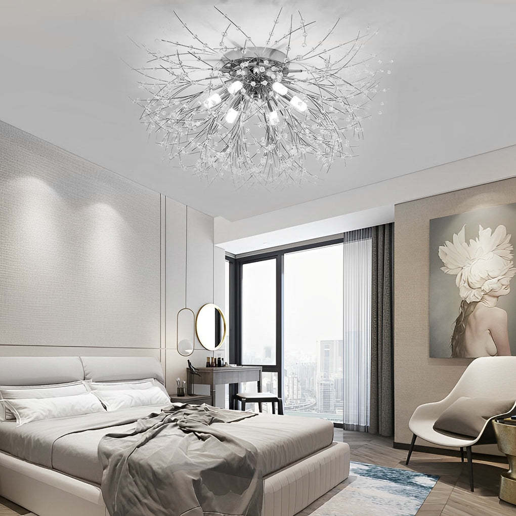 Classic Metal Crystal LED Traditional Flush Mount Lighting Ceiling Lights-Lighom