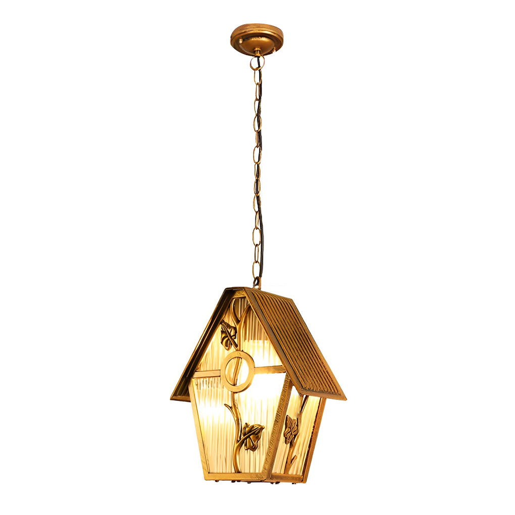 Creative Cabin Glass Waterproof American Style Outdoor Chandelier Lamp-Lighom