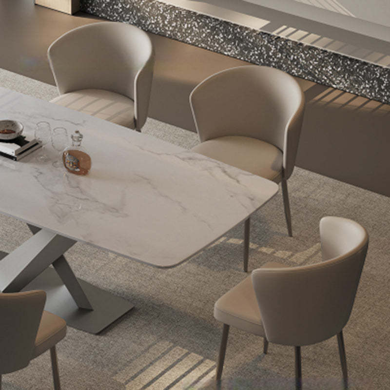 Upholstered Leather Steel Dining Chair