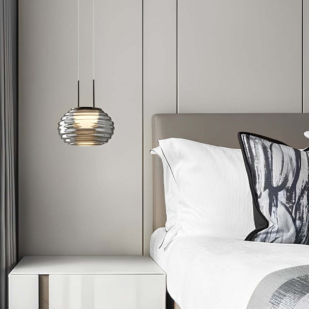Glass Ball LED Smoke Gray Nordic Island Pendant