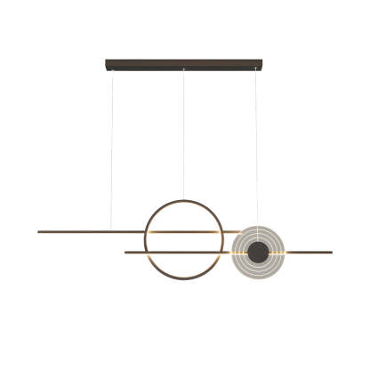39.4" Dimmable Ring Linear Island Chandelier