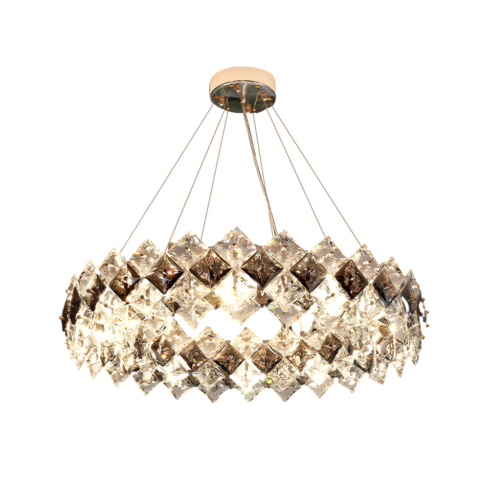 Brass crystal glass metal chandeliers for living room