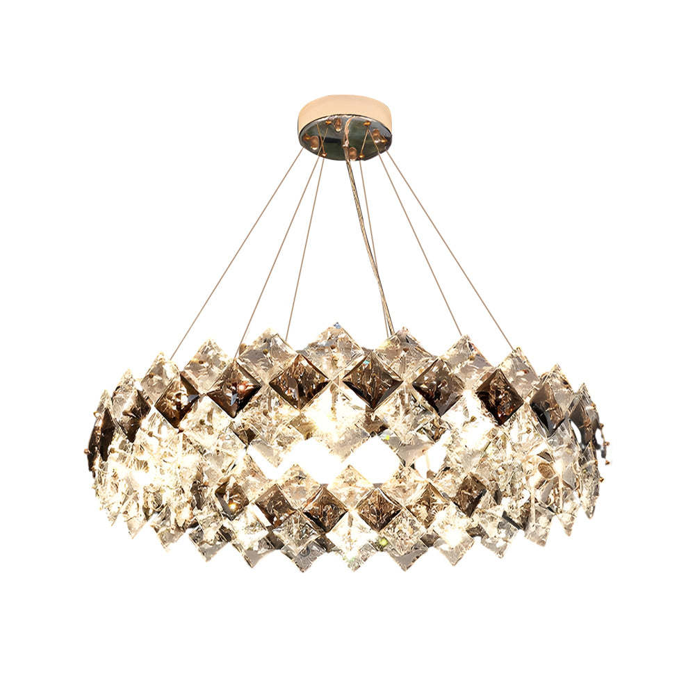 Brass crystal glass metal chandeliers for living room