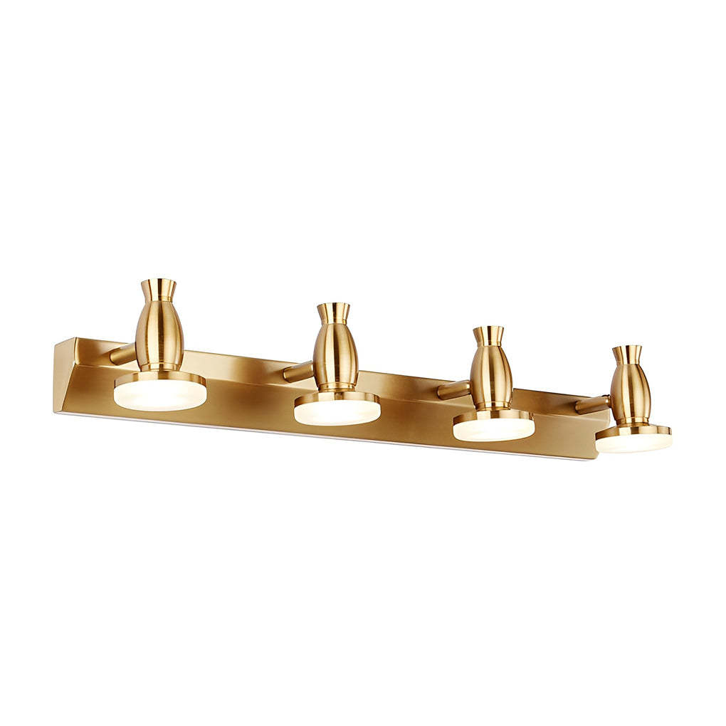 Adjustable Gold Bathroom Vanity Light with 180° Rotatable Heads - 3/4 Light LED Fixture-Lighom