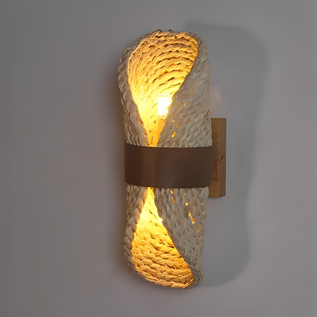 Rattan Wood Up-Down Japanese LED Wall Lamp
