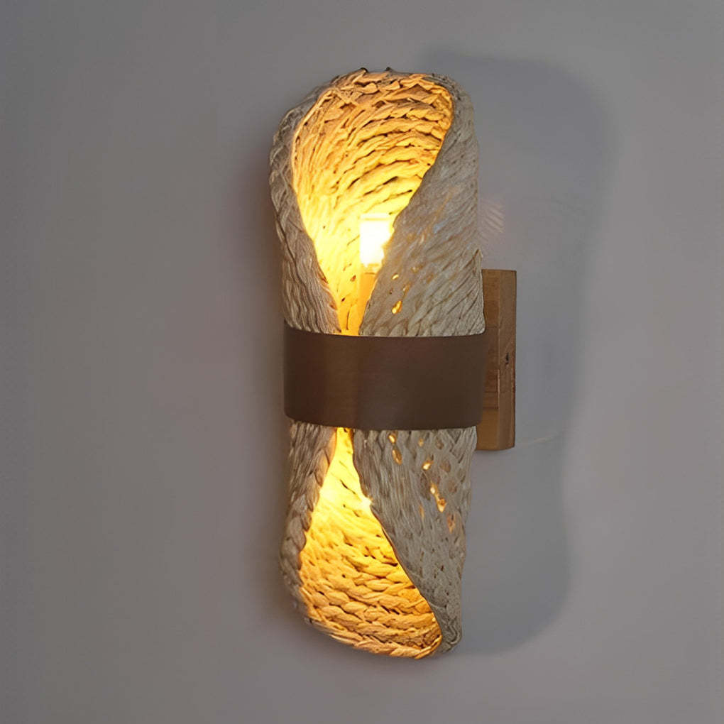 Rattan Wood Up-Down Japanese LED Wall Lamp