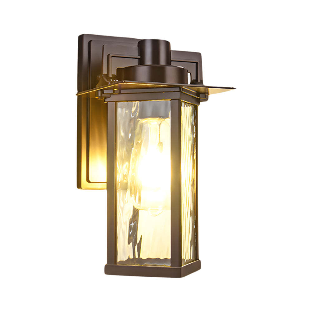 1-Light Glass Outdoor Wall Lantern Sconce-Lighom