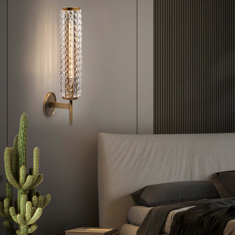 Glass Copper American Bedroom Wall Light
