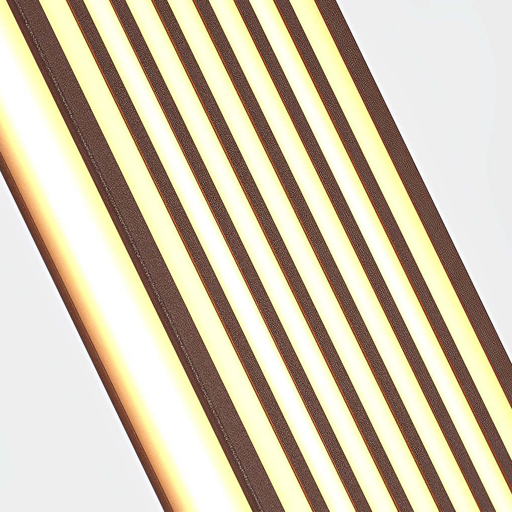 Retro Vertical Stripe Grid LED Brown Wall Lamp