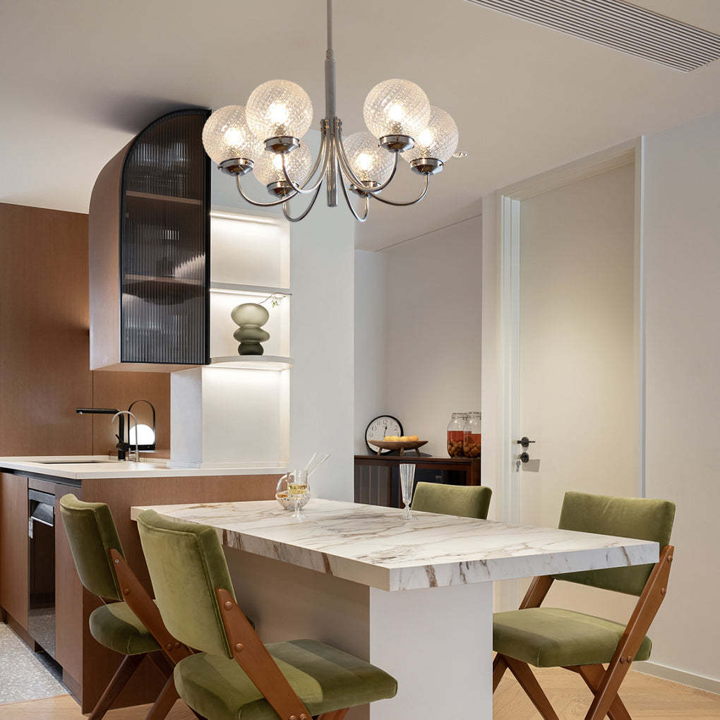 6-Light Minimalist Planet Glass Ball Postmodern Pendant