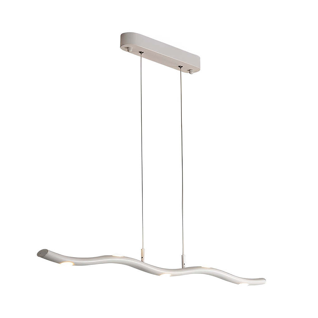 Long Strip Wave Branch Dimmable LED White Modern Chandelier
