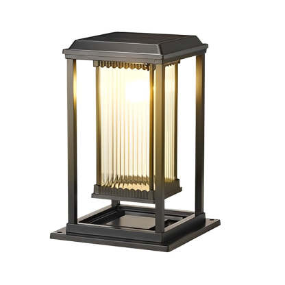 Square Waterproof Intelligent Light Control Black Solar Lawn Lights-Lighom