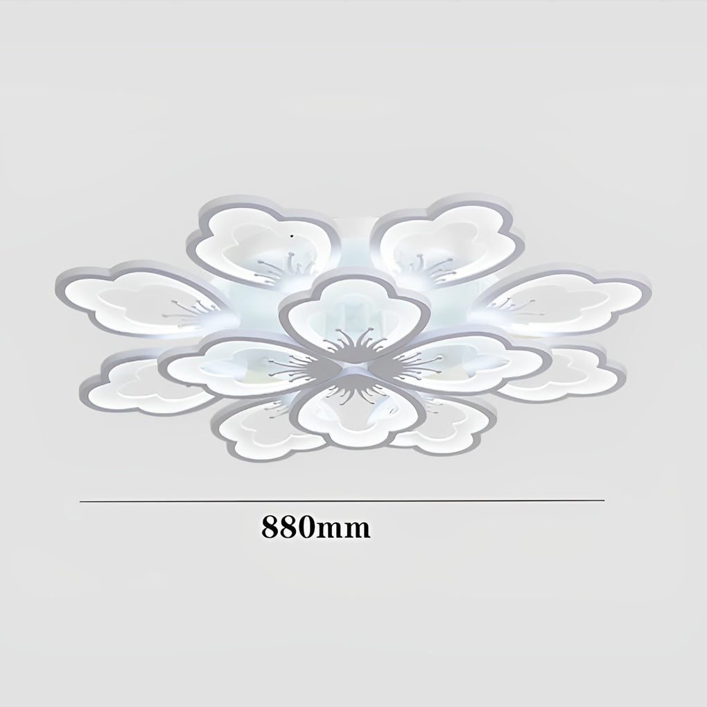 Flower Dimmable LED White Nordic Chandelier Flush Mount