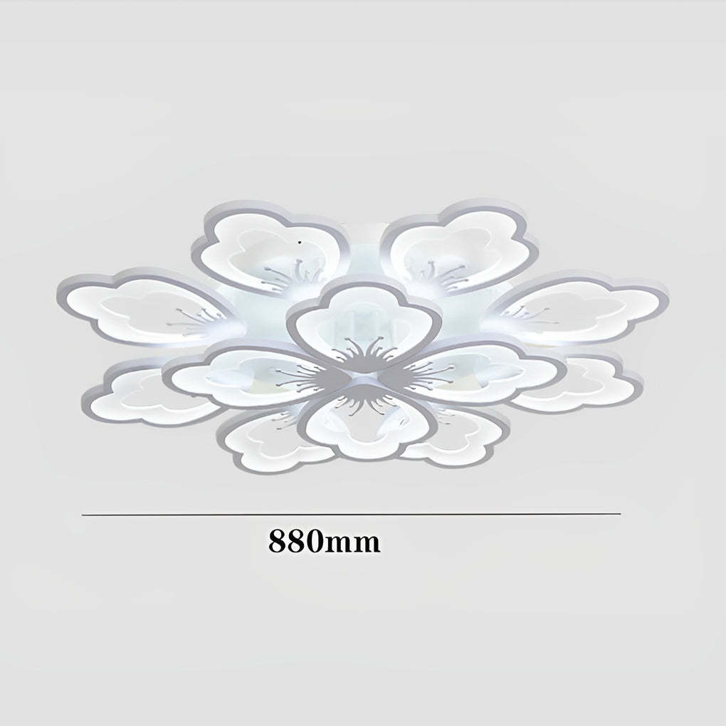 Flower Dimmable LED White Nordic Chandelier Flush Mount