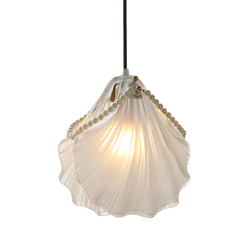 Glass Feathers Seashells Three Step Dimming French Style Chandelier-Lighom