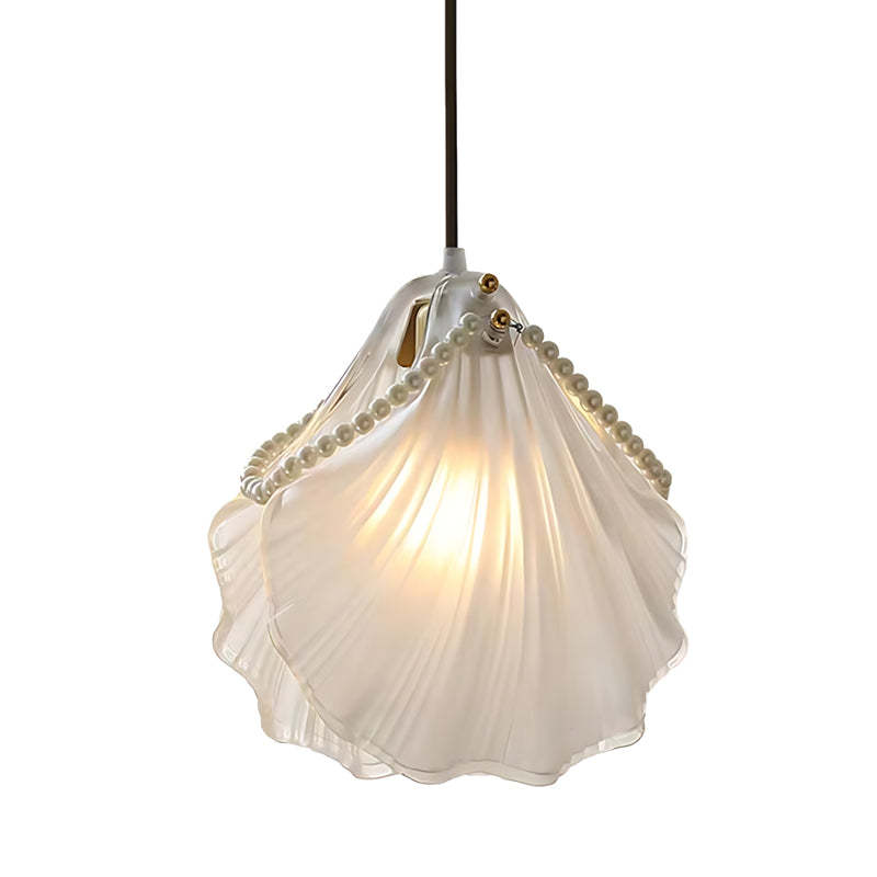 Glass Feathers Seashells Three Step Dimming French Style Chandelier-Lighom