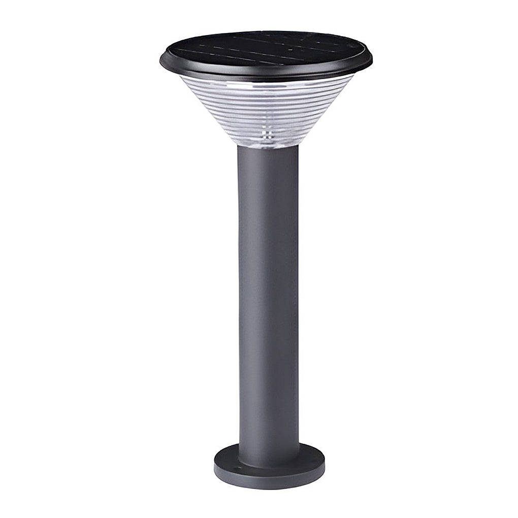 Round Light Control Induction Black Modern Outdoor Solar Pathway Lights-Lighom