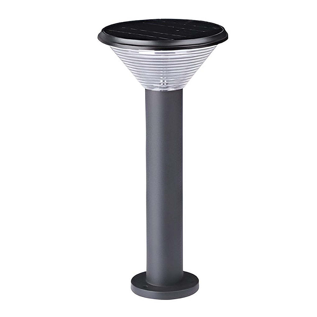 Round Light Control Induction Black Modern Outdoor Solar Pathway Lights-Lighom