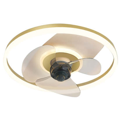 Circular Stepless Dimming Modern Inverter Ceiling Fan Light with Remote Control-Lighom