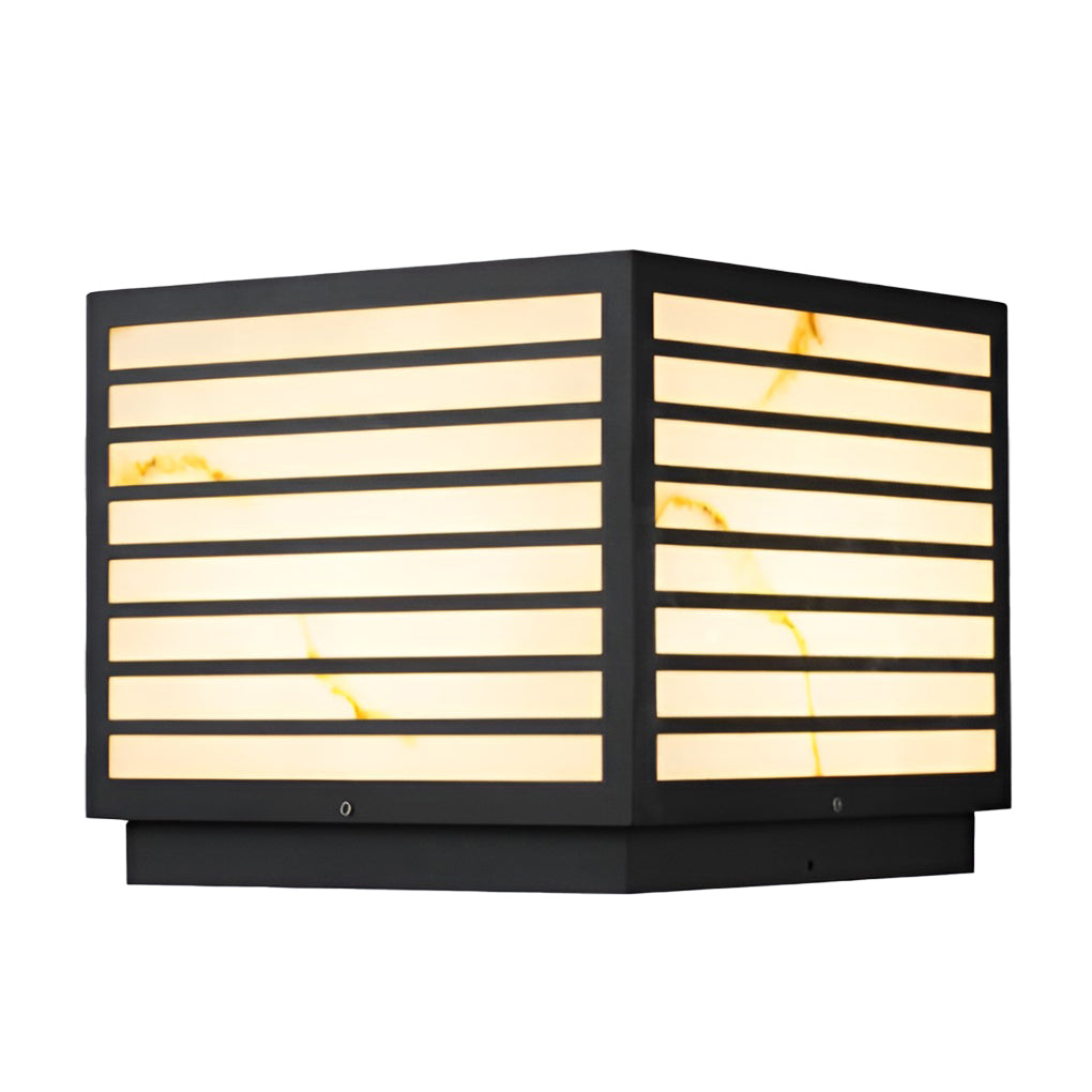 Square IP65 LED Solar Modern Outdoor Deck Pillar Light — Solar / Set of 2