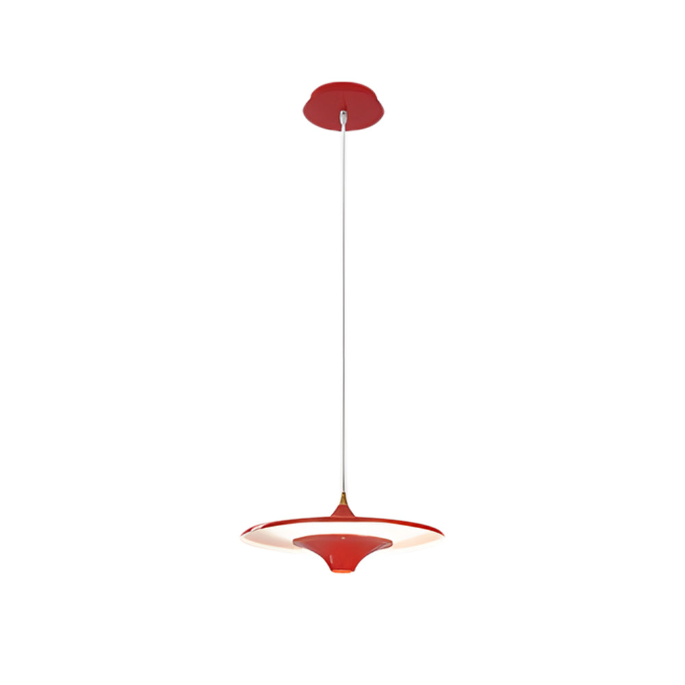 13.8" 1-Light Round UFO LED Metal Small Spaceship Pendant
