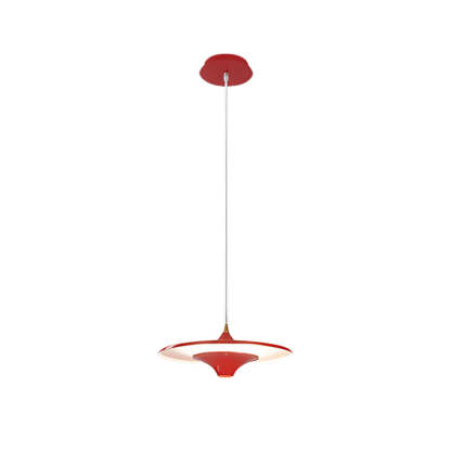 13.8" 1-Light Round UFO LED Metal Small Spaceship Pendant