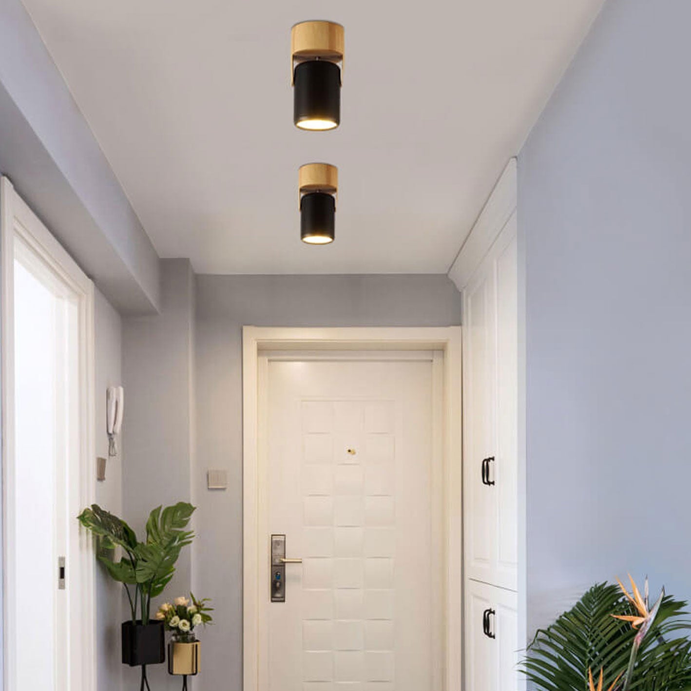 Nordic Minimalist Track Spotlight 1/3-Light Flush Mount