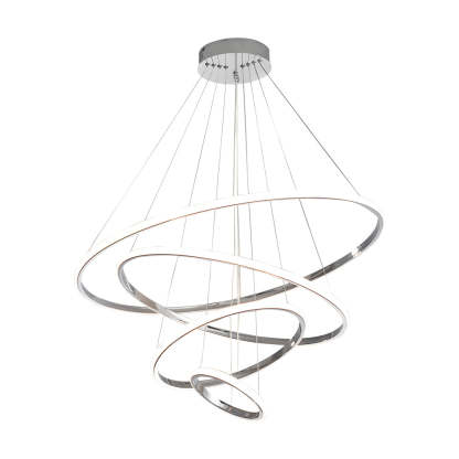 Contemporary Tiered Ring Chrome Chandelier