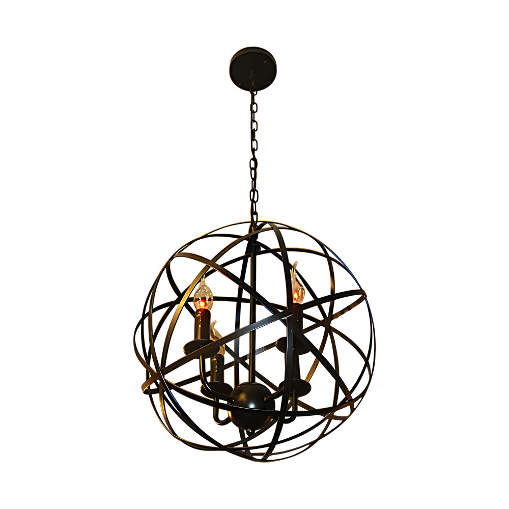 Iron Line Spherical LED Industrial Chandelier