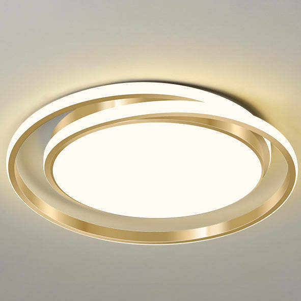Modern Luxury Golden Circle LED Flush Mount Light