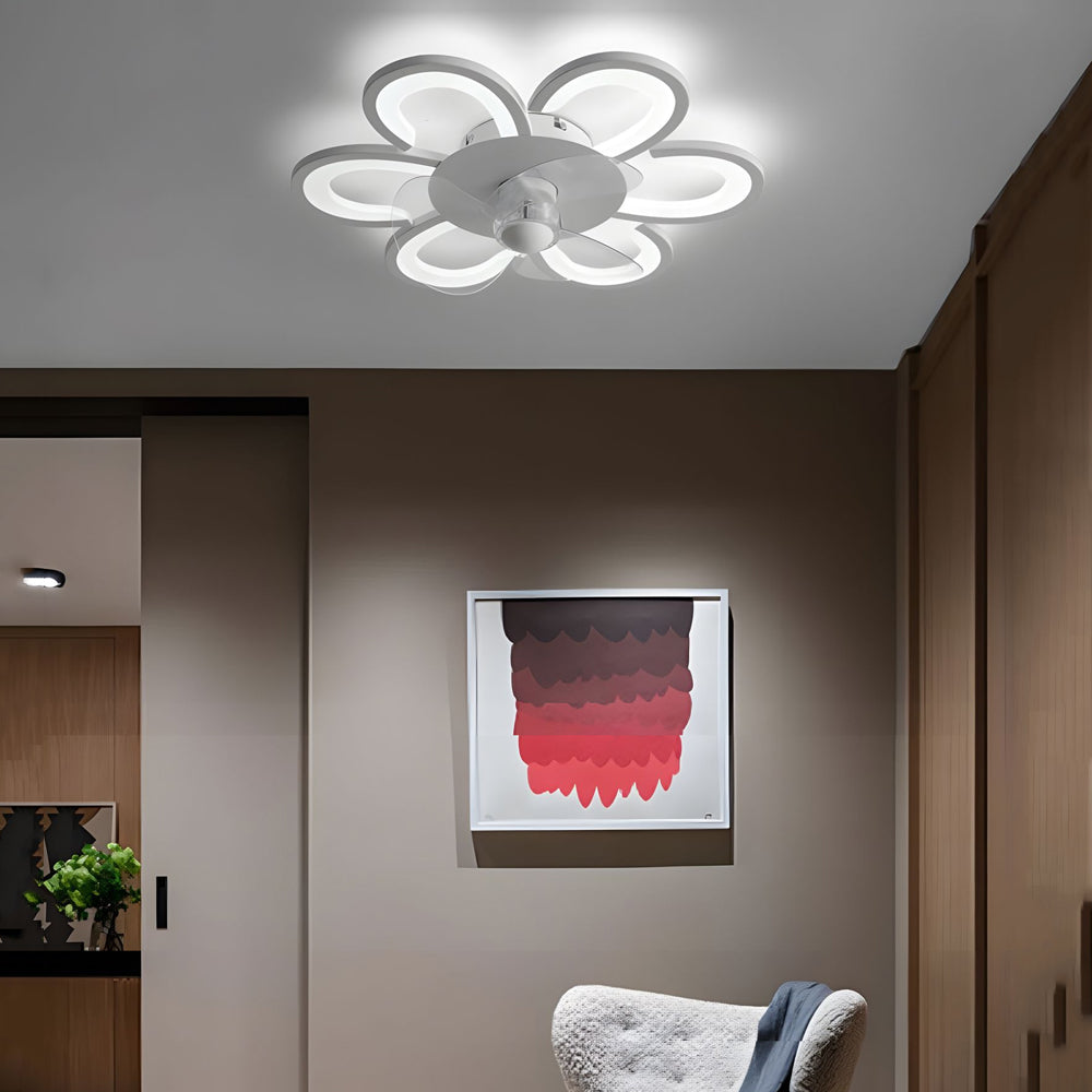 Modern 6-speed flower white synthetic ceiling fans — Eye-Protection