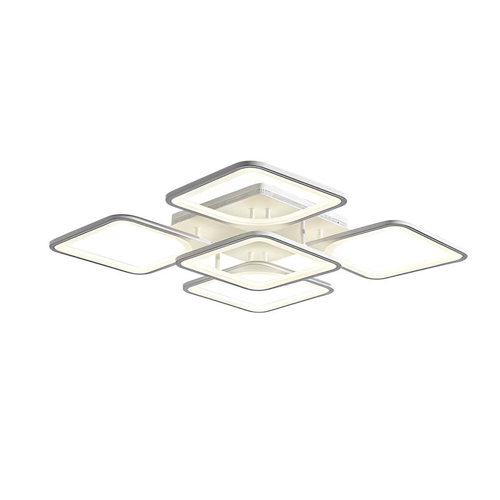 Square Dimmable Remote Modern Ceiling Fixture